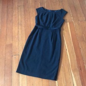 Nine West Black Pleated Cap Sleeve Dress US 2